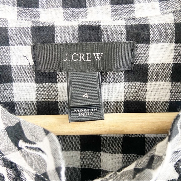 J. Crew Gingham Bell Sleeve Long Sleeve Blouse - Picture 4 of 6